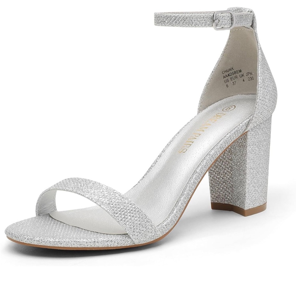 Dream Paris sparkly silver heels size 8